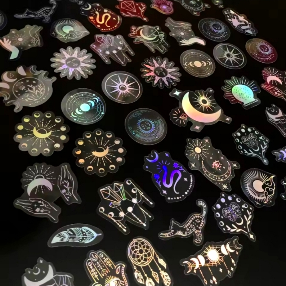 Witchy Celestial Holographic Stickers
